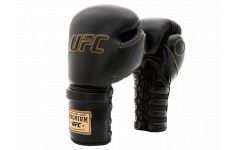 Премиальные тренировочные перчатки на шнуровке UFC (Черные 16 Oz)